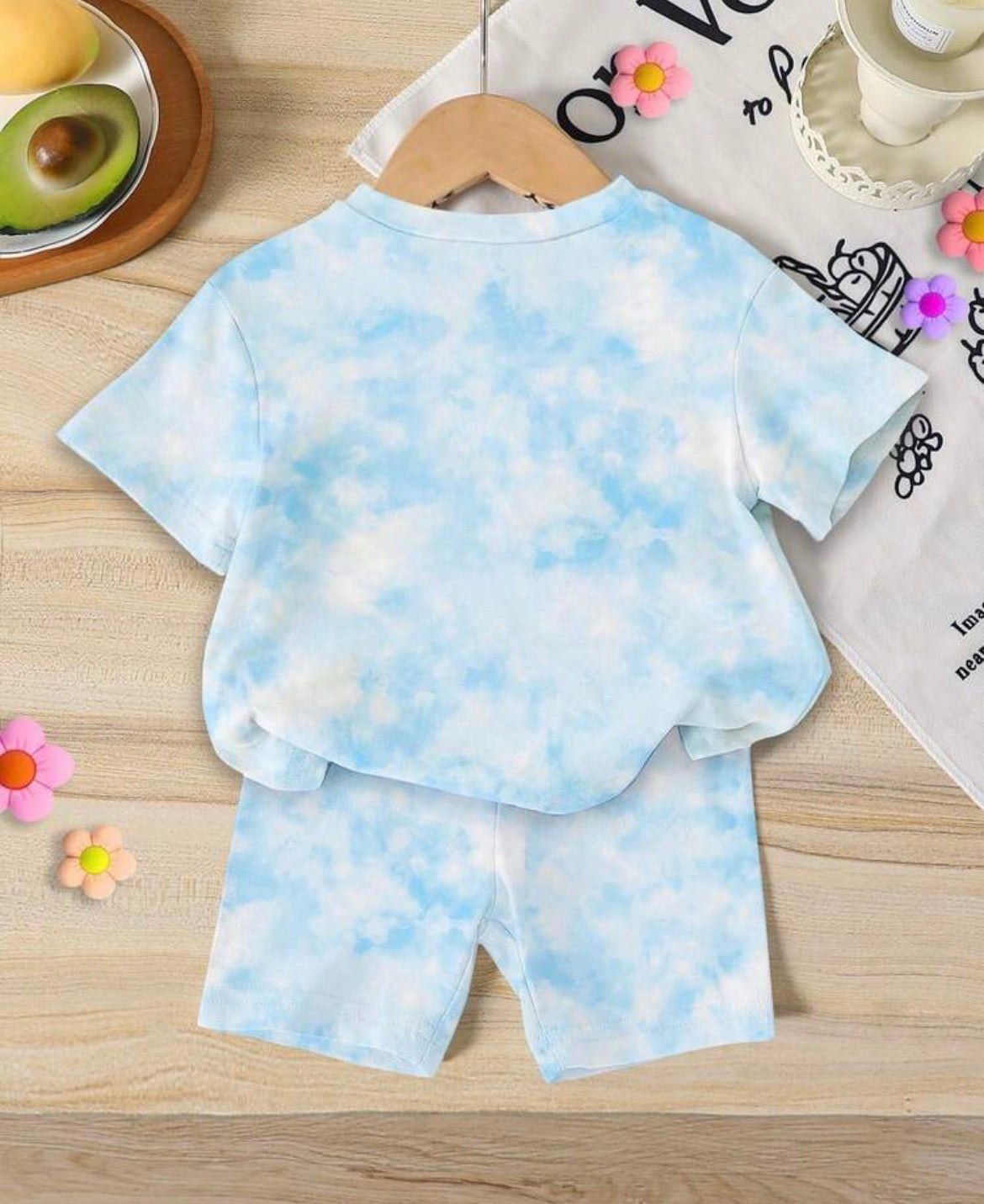 1 Set Baby Girl Casual Sweet Cartoon Print T-Shirt And Shorts