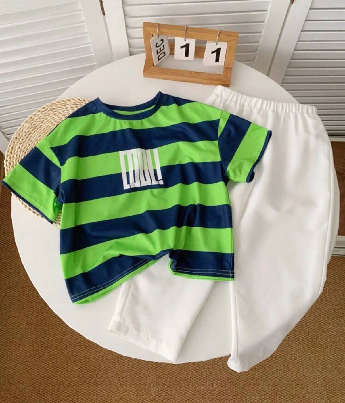 Round Neck T-Shirts And White Long Pants,Loose Japanese Korean Style