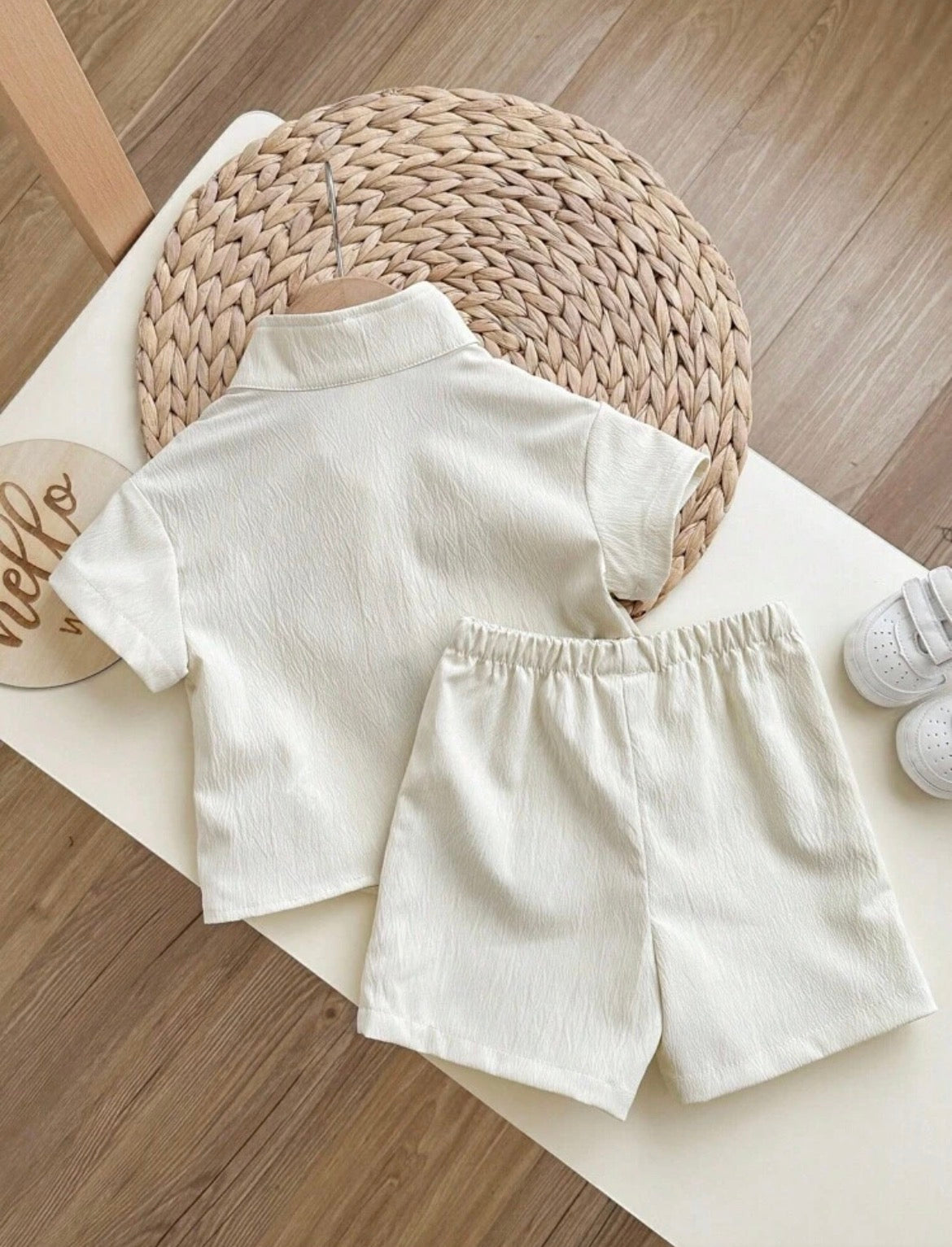 Korean Style Letter Print Stand Collar Top Jacket And Shorts