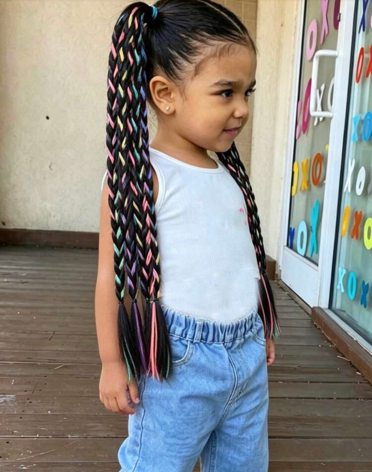 1 Pc/2 Pcs Synthetic Colorful Hip Hop Braided Ponytail Extension -