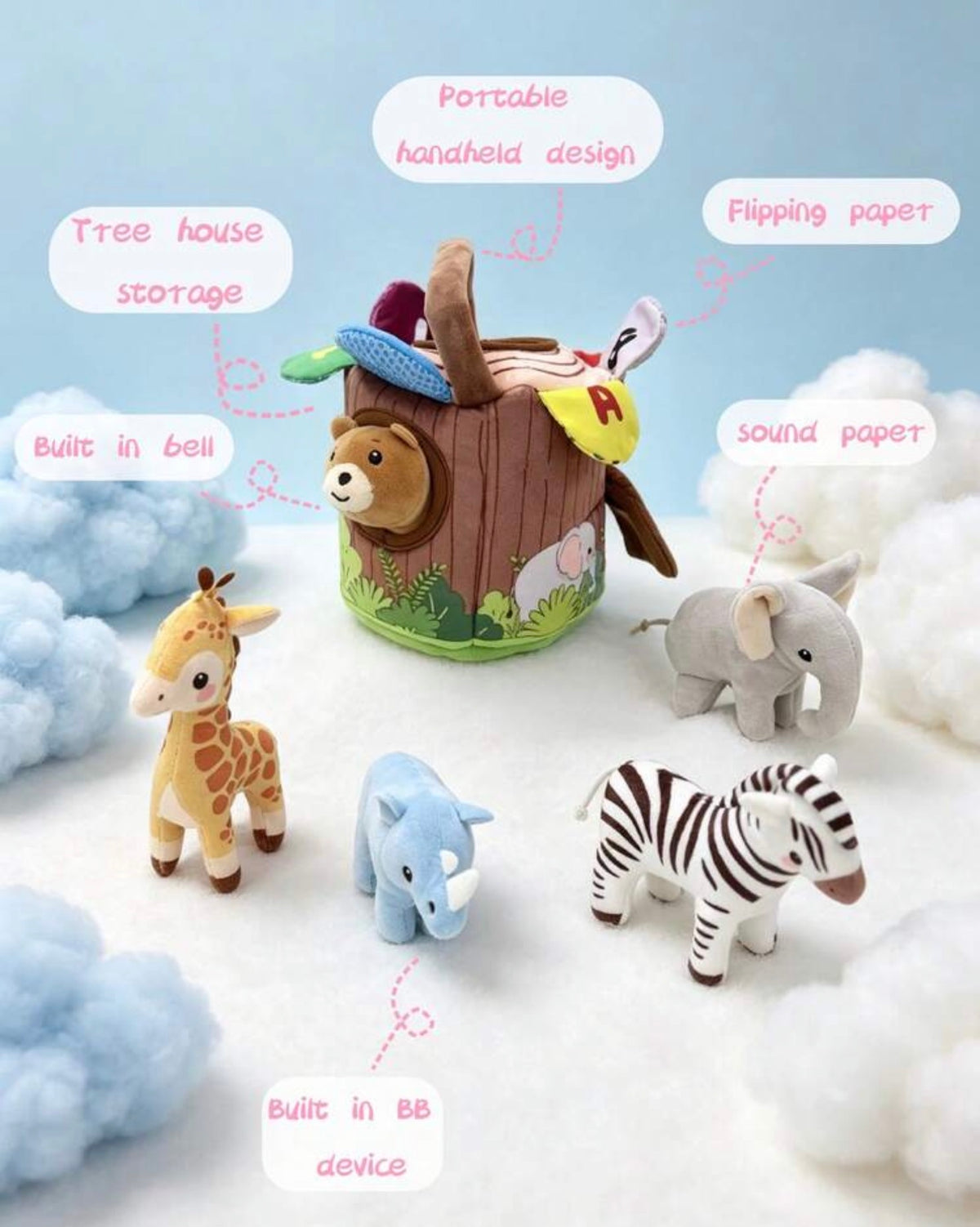 1pc Forest Tree Stump Plush Tree House