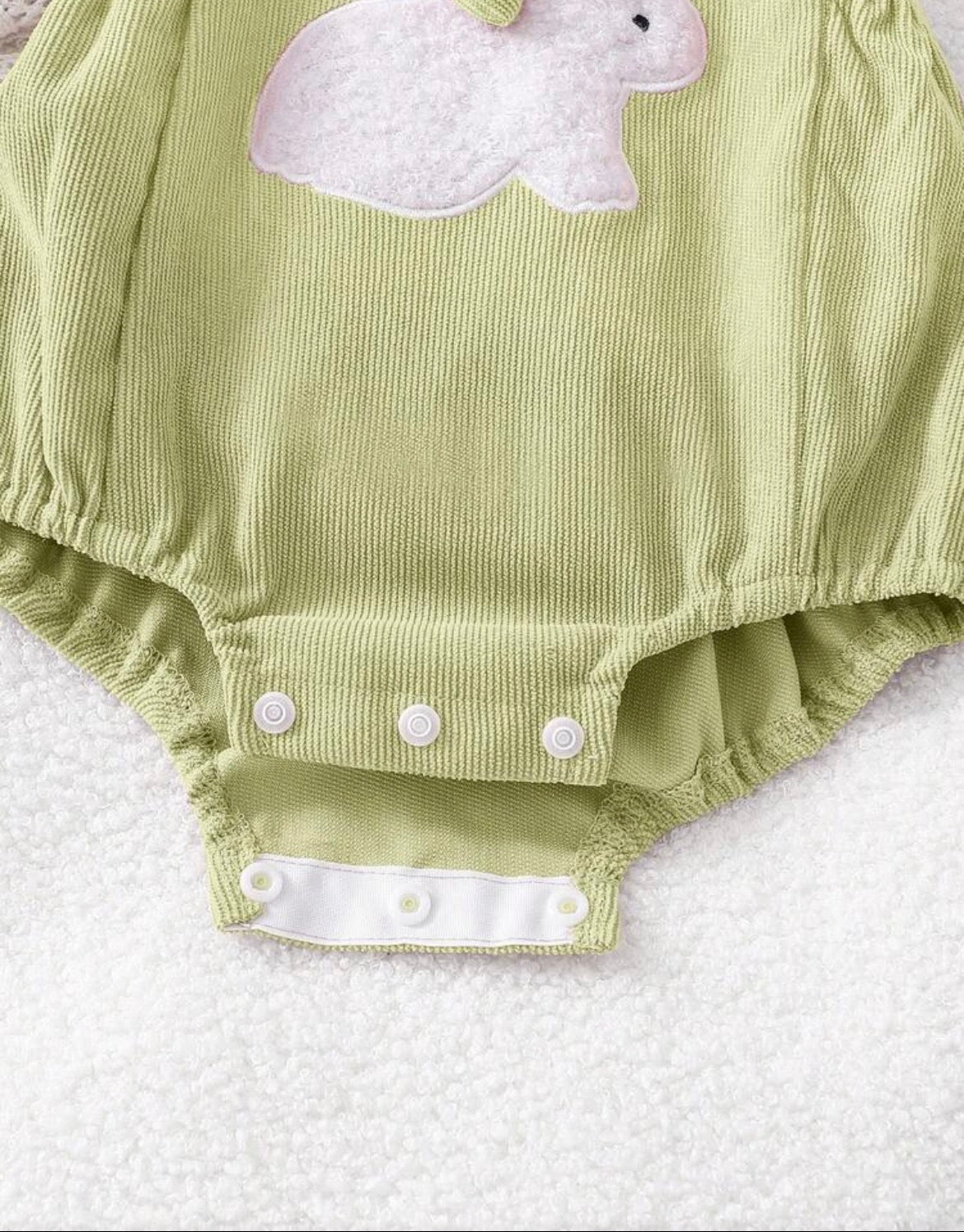 2pcs Baby Cute Rabbit Embroidery & Pom Decor Sleeveless Romper Set