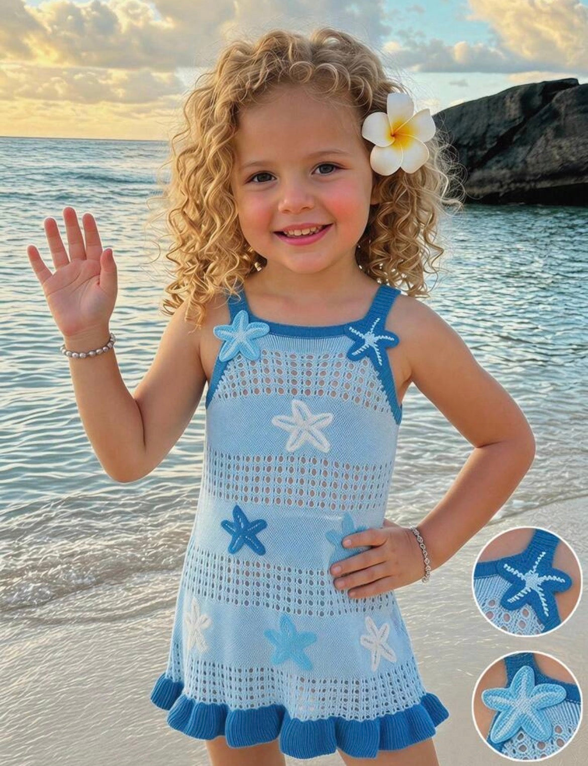 Starfish Jacquard Hollow Out Dress