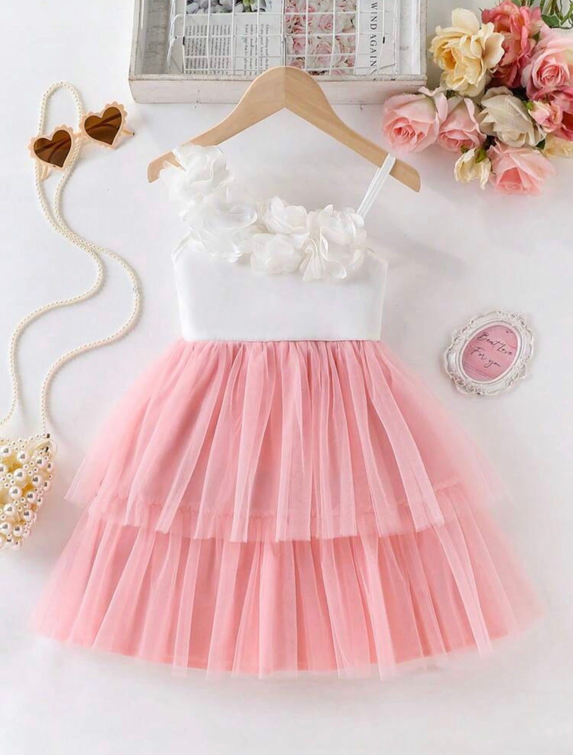 3D Flower One-Shoulder Strap