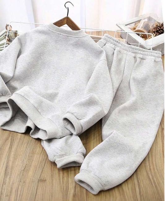 2pcs/Set Warm Minimalist Printed Sweatshirt Autumn