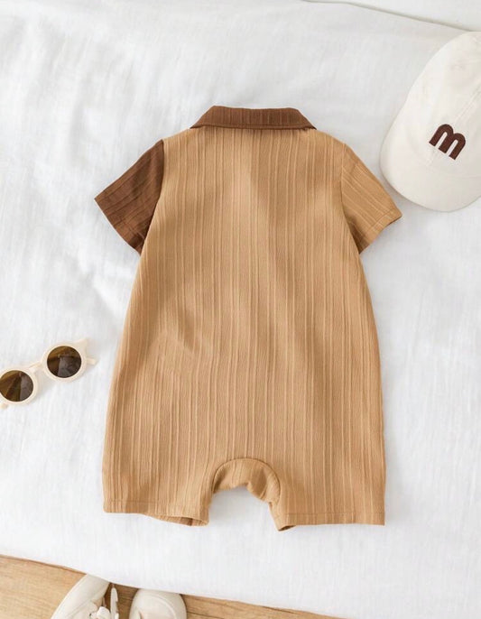 3D Bear Short Sleeve Romper