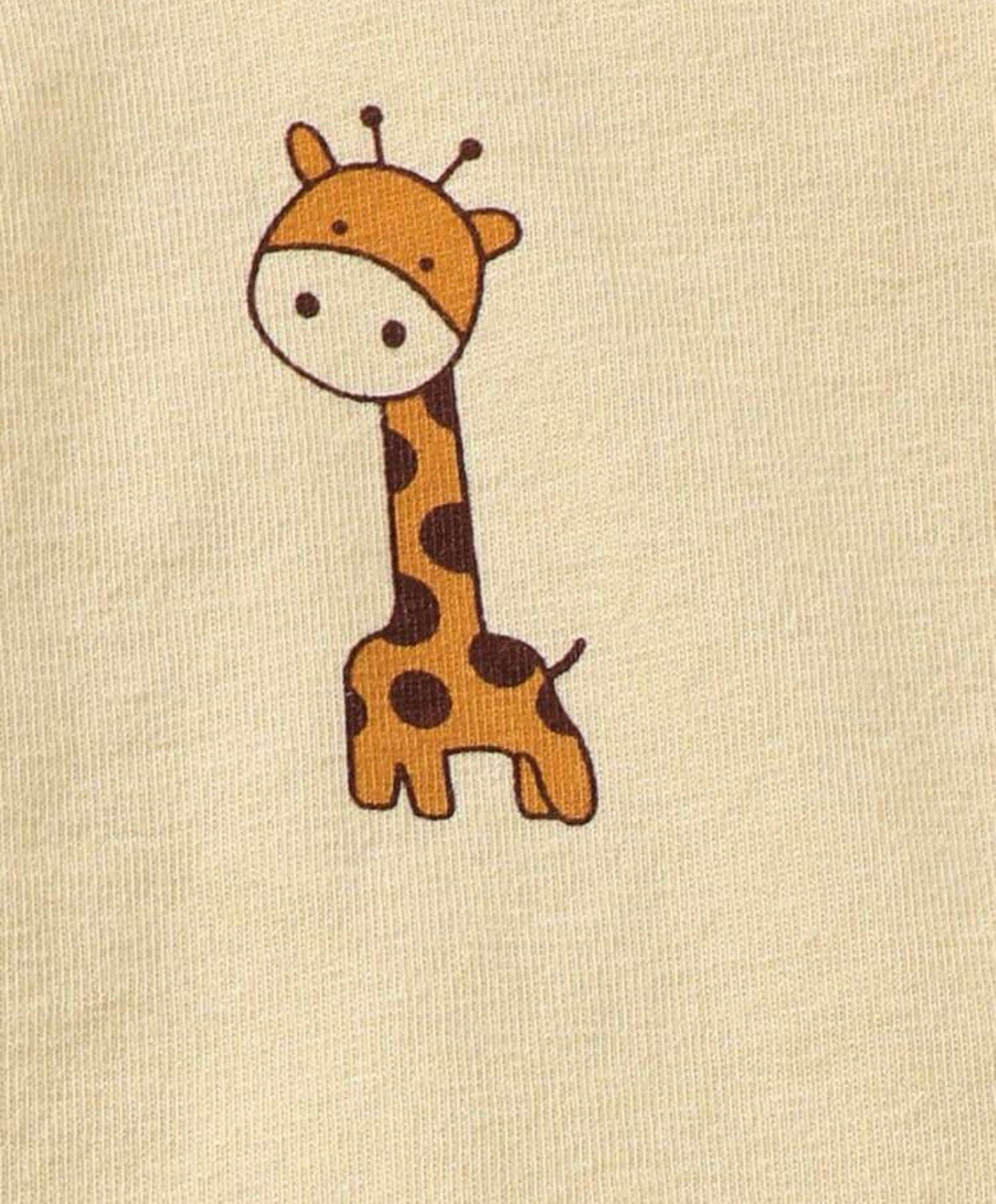 Cartoon Giraffe Print Single-Breasted Long Sleeve Top And Pants Set With Hat