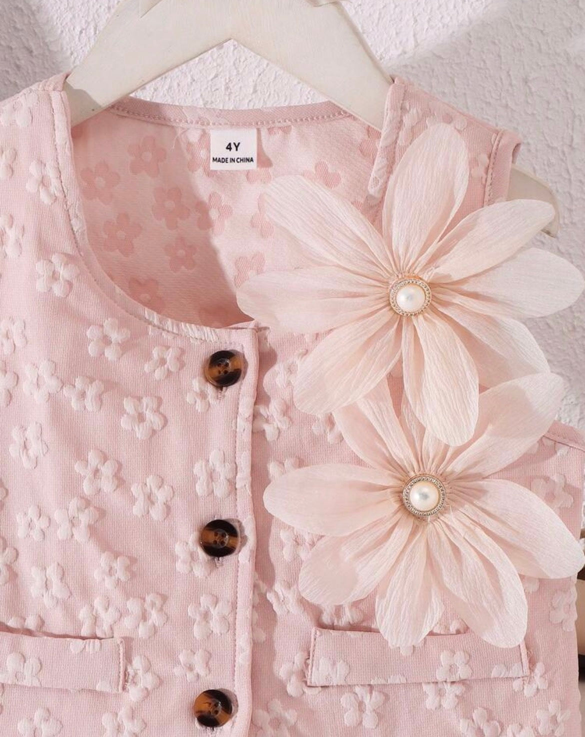 2pcs/Set Floral Cap Sleeve French Blouse Top + Skirt