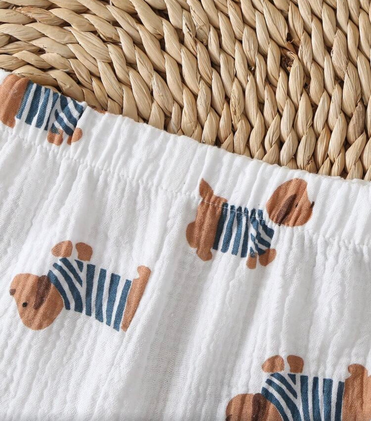 Puppy Print Newborn 2 PCS Set Soft Textured Sleeveless Tank Top Paired With Cute Puppy Pattern Shorts
