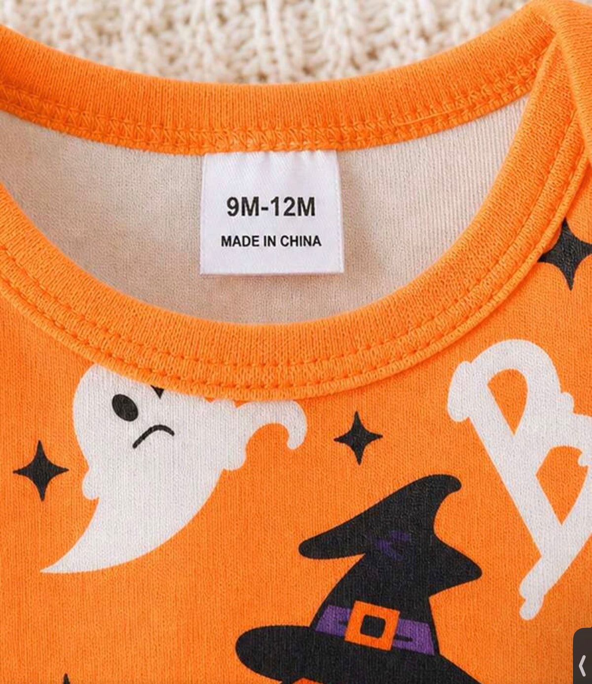 2pcs Toddler Newborn Baby Boy Ghost Pumpkin All-Over Print Halloween Party Crew Neck Long Sleeve Cuffed Jumpsuit With Hat