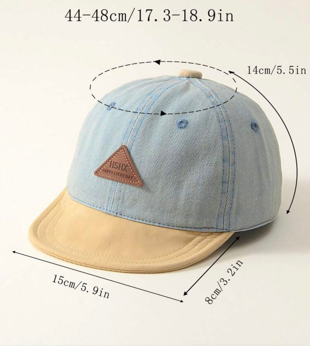 1pc Denim Patchwork Casual Adjustable Soft Brim Baseball Cap