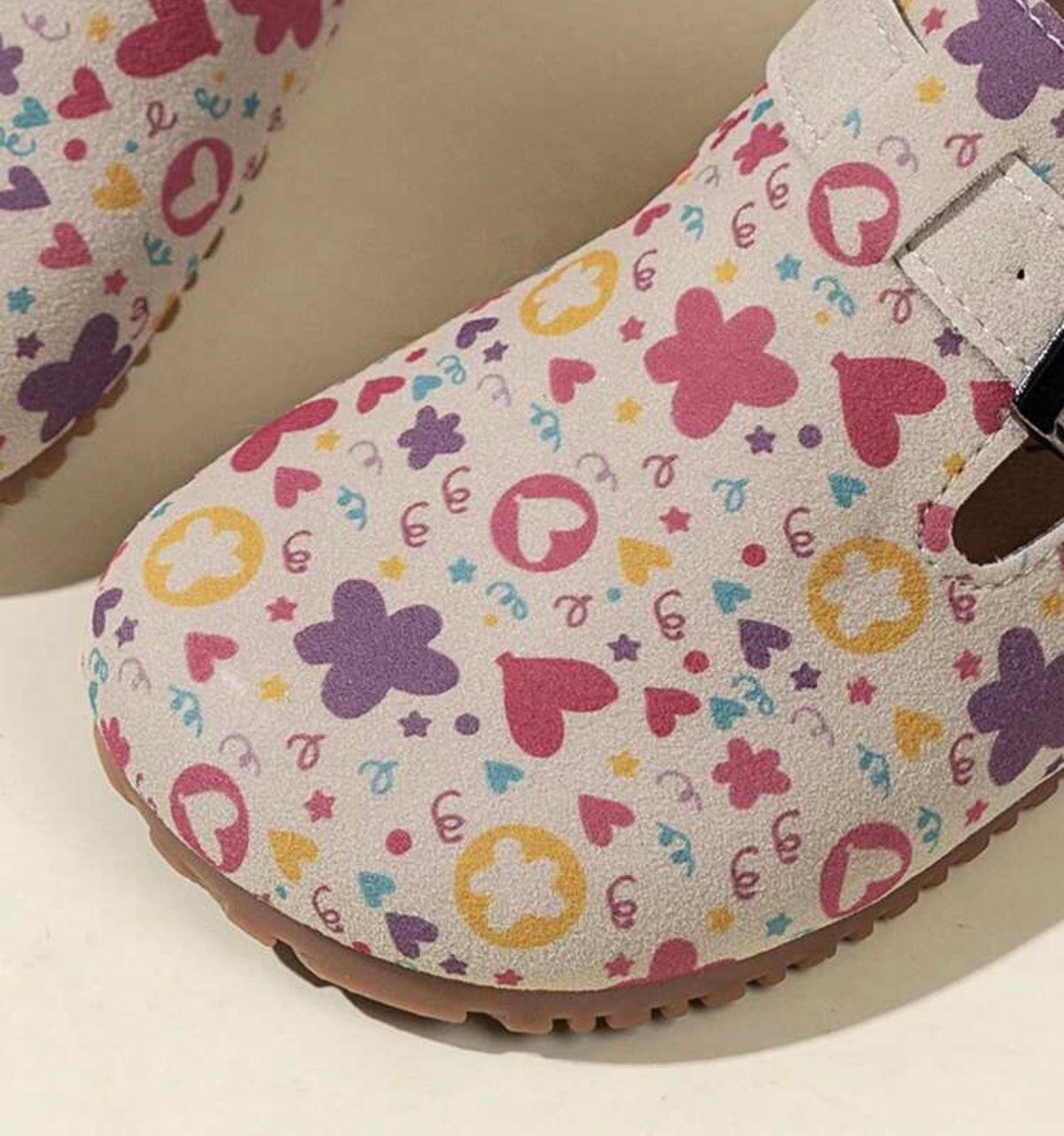 1 Pair Flat Shoes, Printed Pattern Design