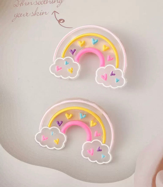2pcs/Set Rainbow Cloud Hair Clips 3D