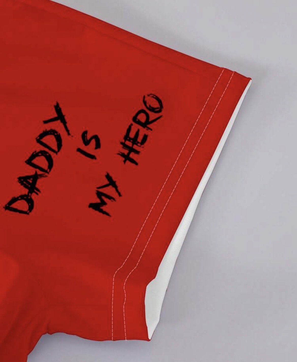 Hand-Drawn White T-Shirt With Vibrant Red Shorts