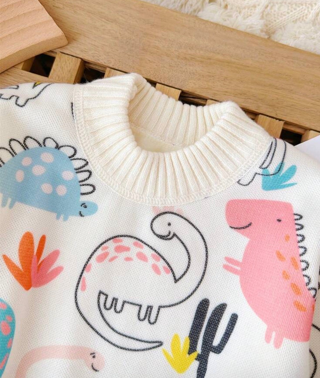 Cartoon Sweater Fleece Crew Neck Pullover Top