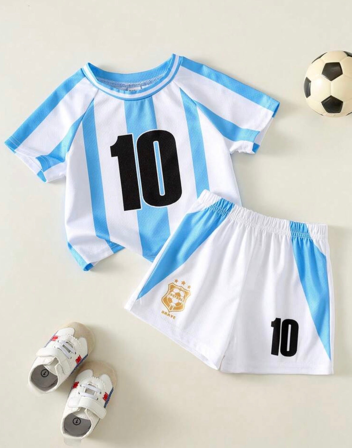 2pcs/Set Baby Boy Blue White Stripe