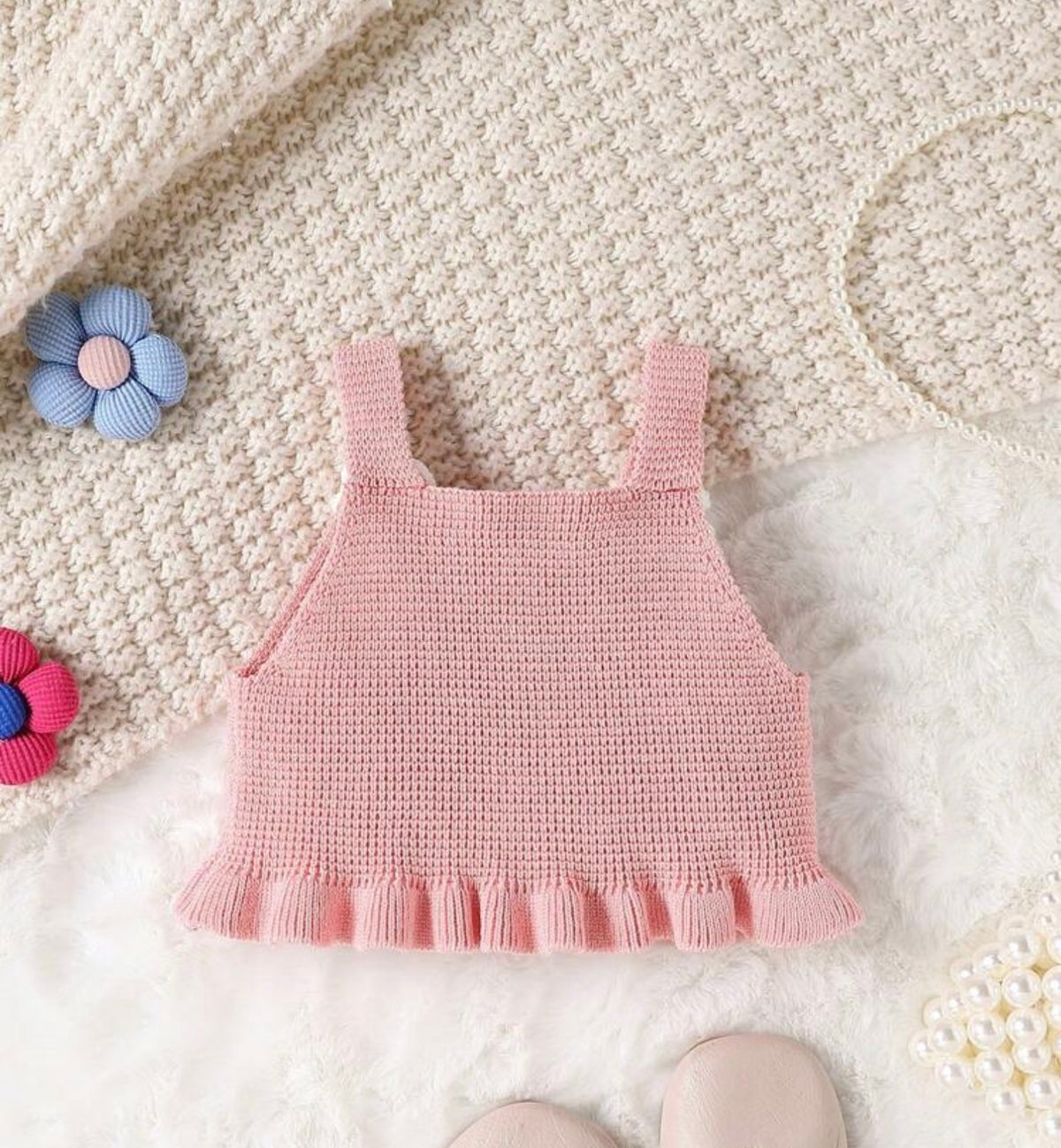 Solid Color Sleeveless Knit Sweater