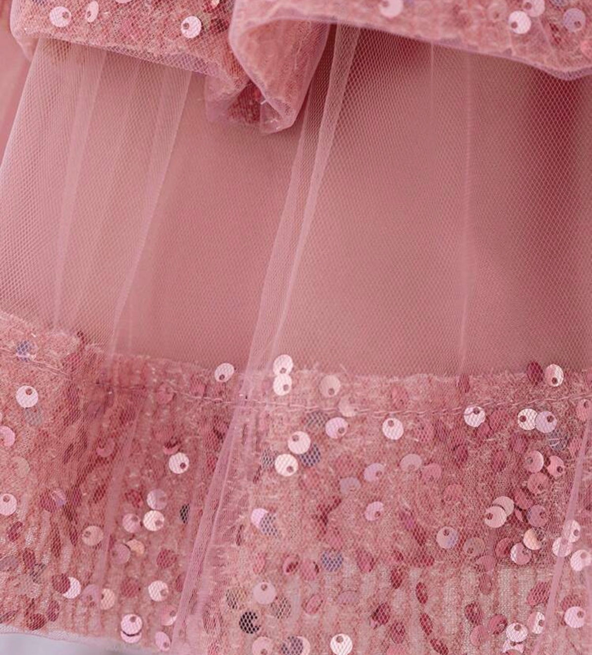 Mesh Cute Flower Dress With Train