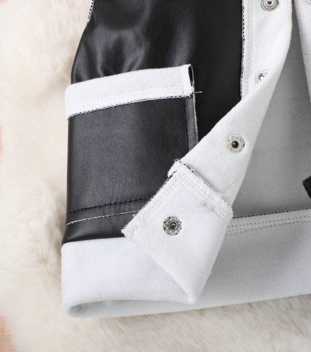 3pcs Baby Street Style Fluffy Jacket Vest Pants Set, Autumn/Winter