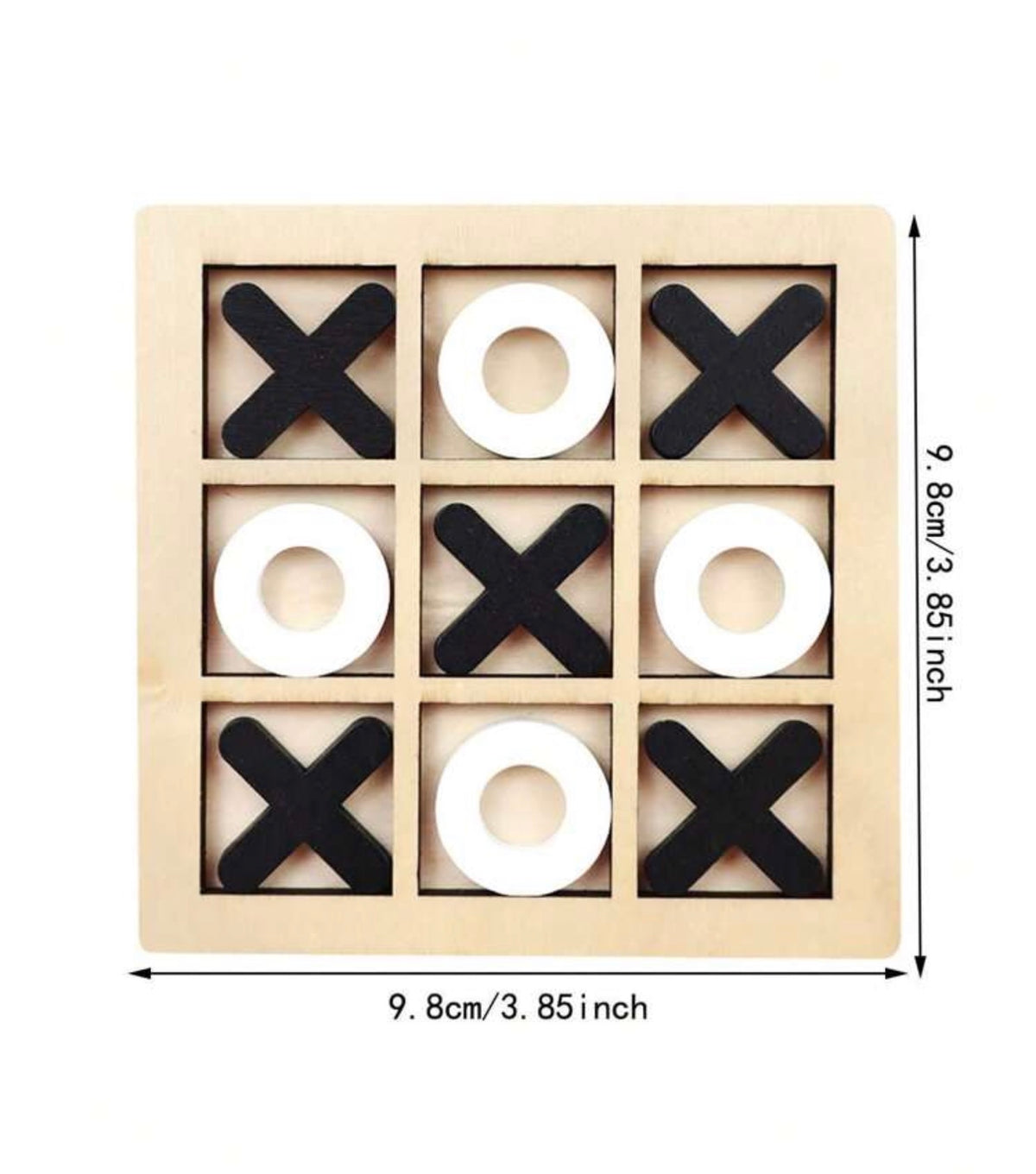 1pc Wooden XO Tic Tac Toe Logic Brain Game, 3-In-A-Row Board Game Toy
