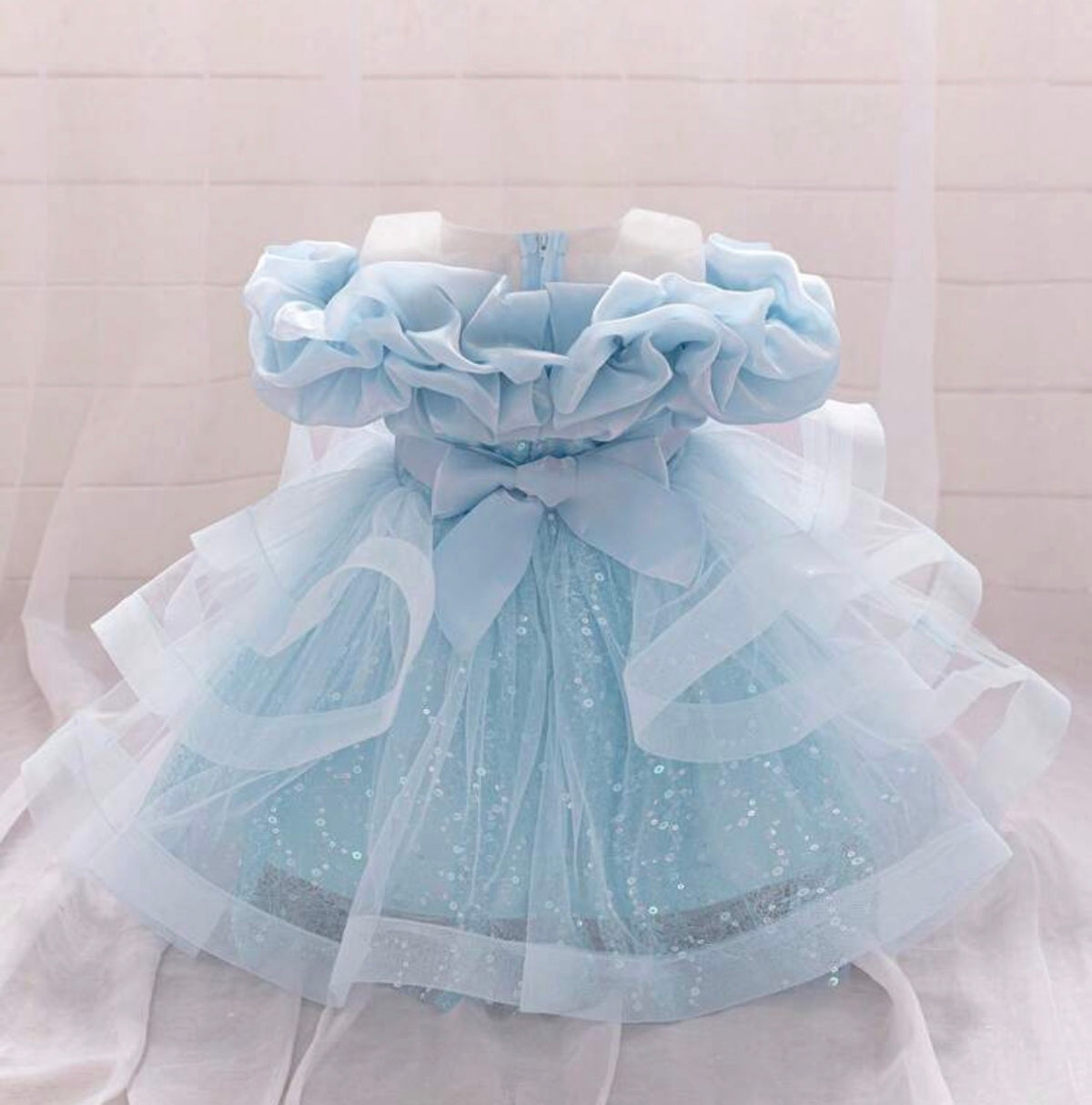 Sequin Tulle Glamorous Puffy Princess Dress Headband Not Included