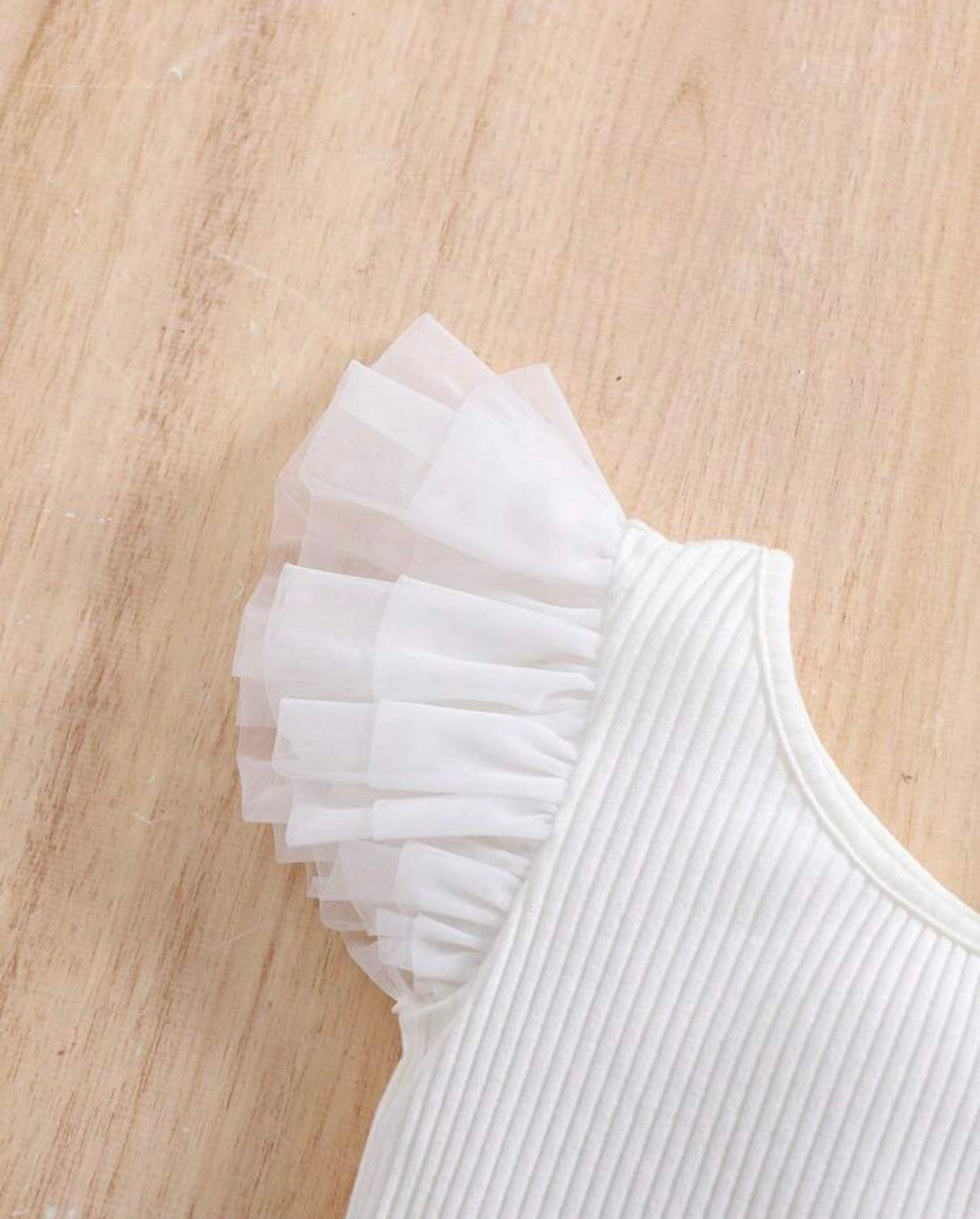 Ruffled Strap Knitted Bodysuit