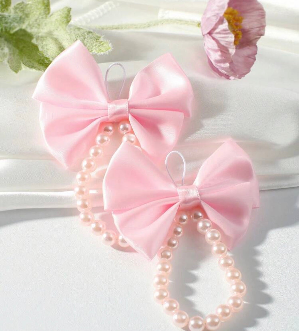 Newborn Photo Props Pearl Bow Decor Foot Ornaments