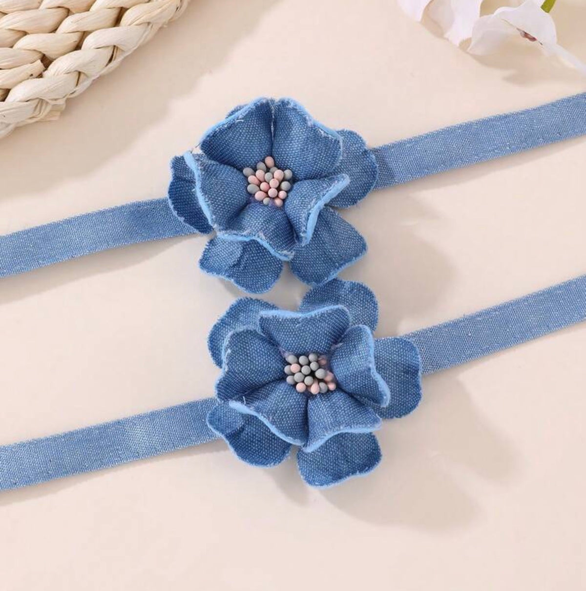 2pcs Girls Floral Pattern Necklace And Bracelet Set