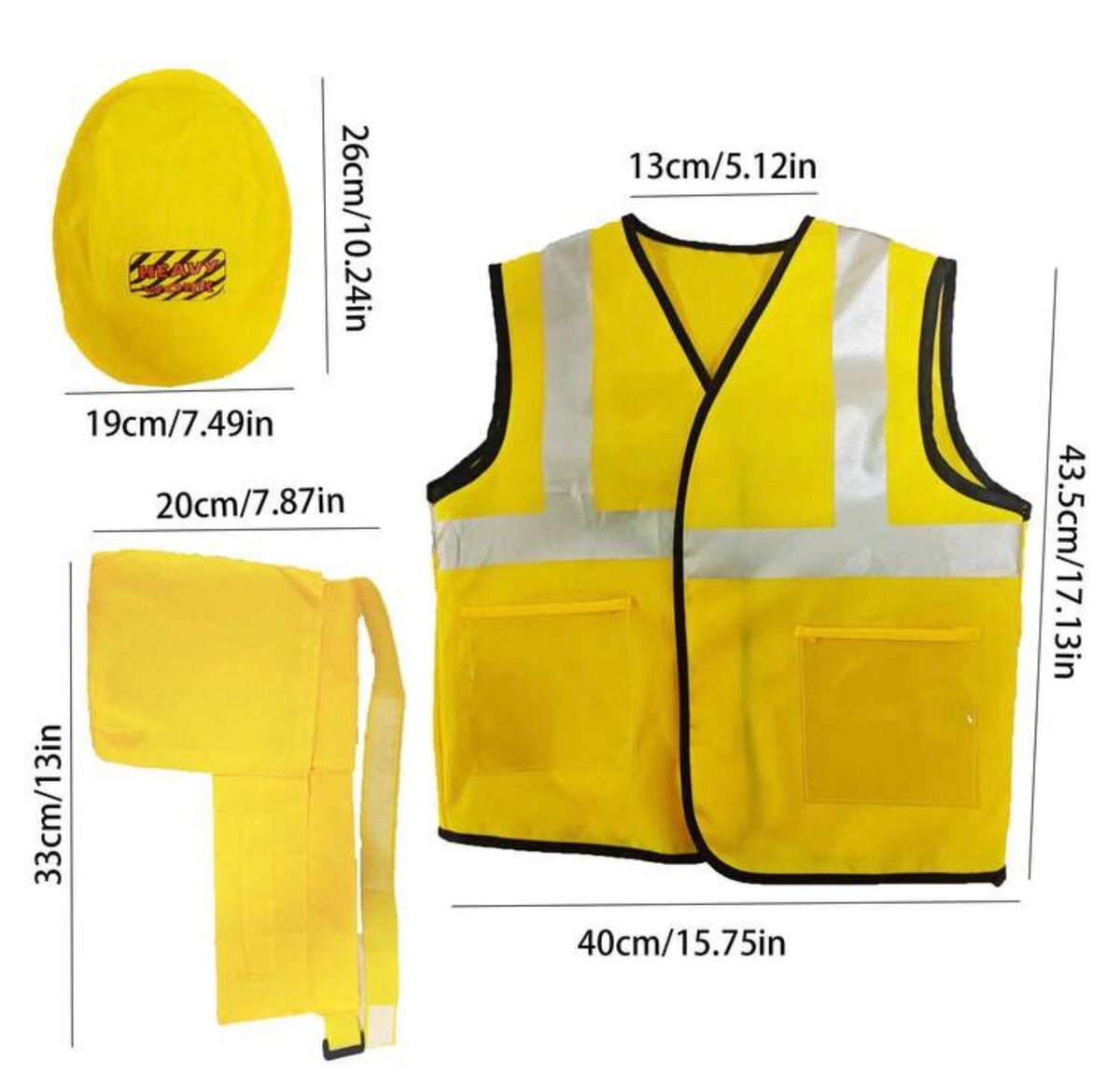 8pcs Kids Engineering Role Play Costume Set