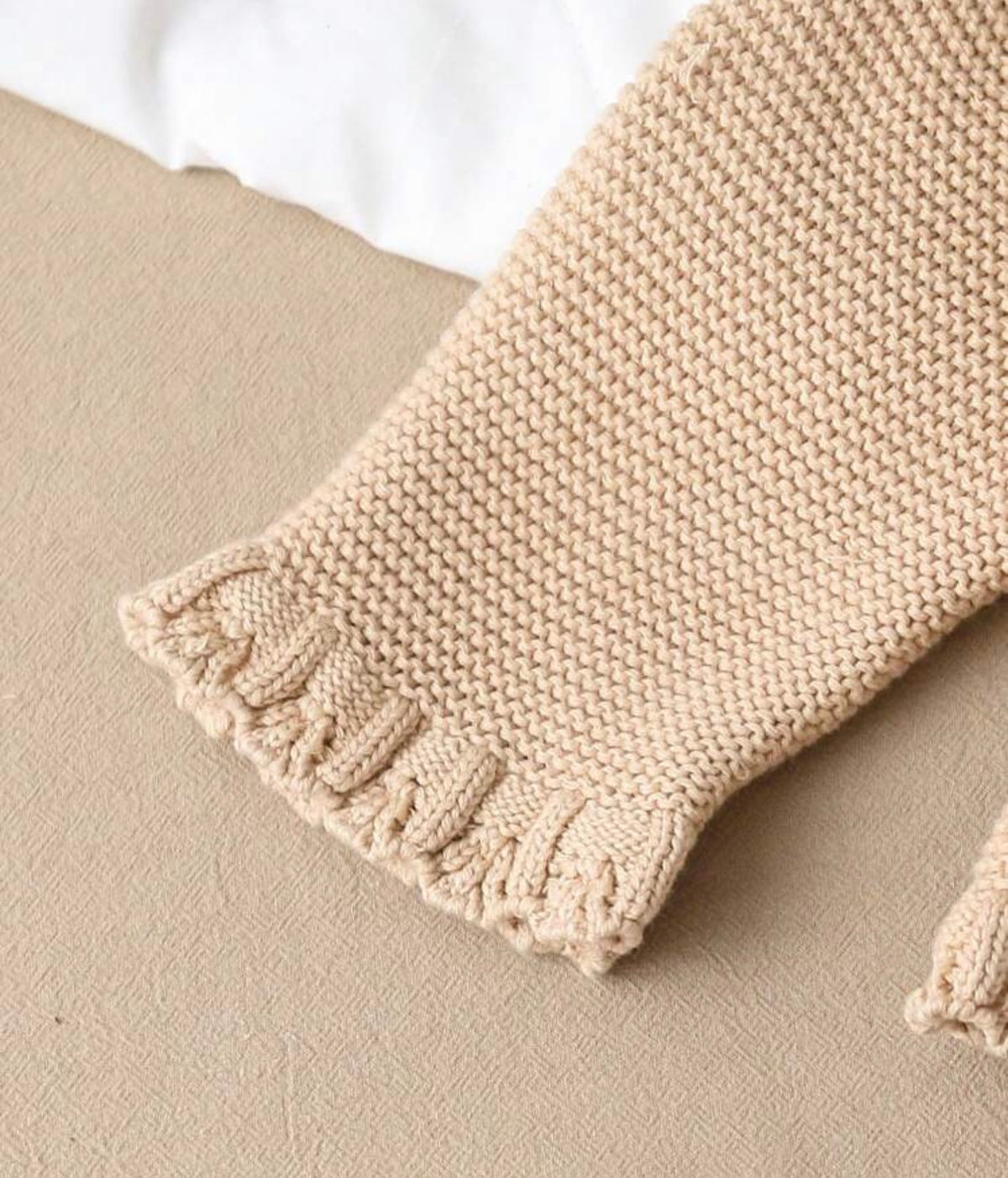 Flounce Sleeve Cardigan & Bow Front Cami Knit Bodysuit Autumn Fall