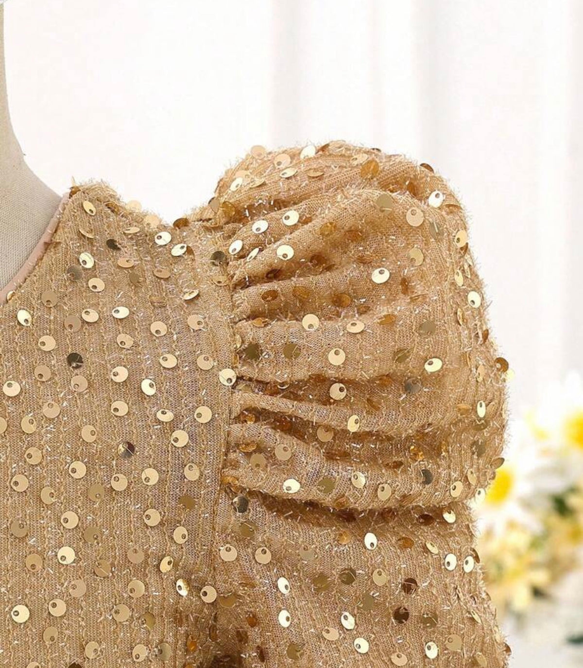 Glamorique Golden Sequined Dress