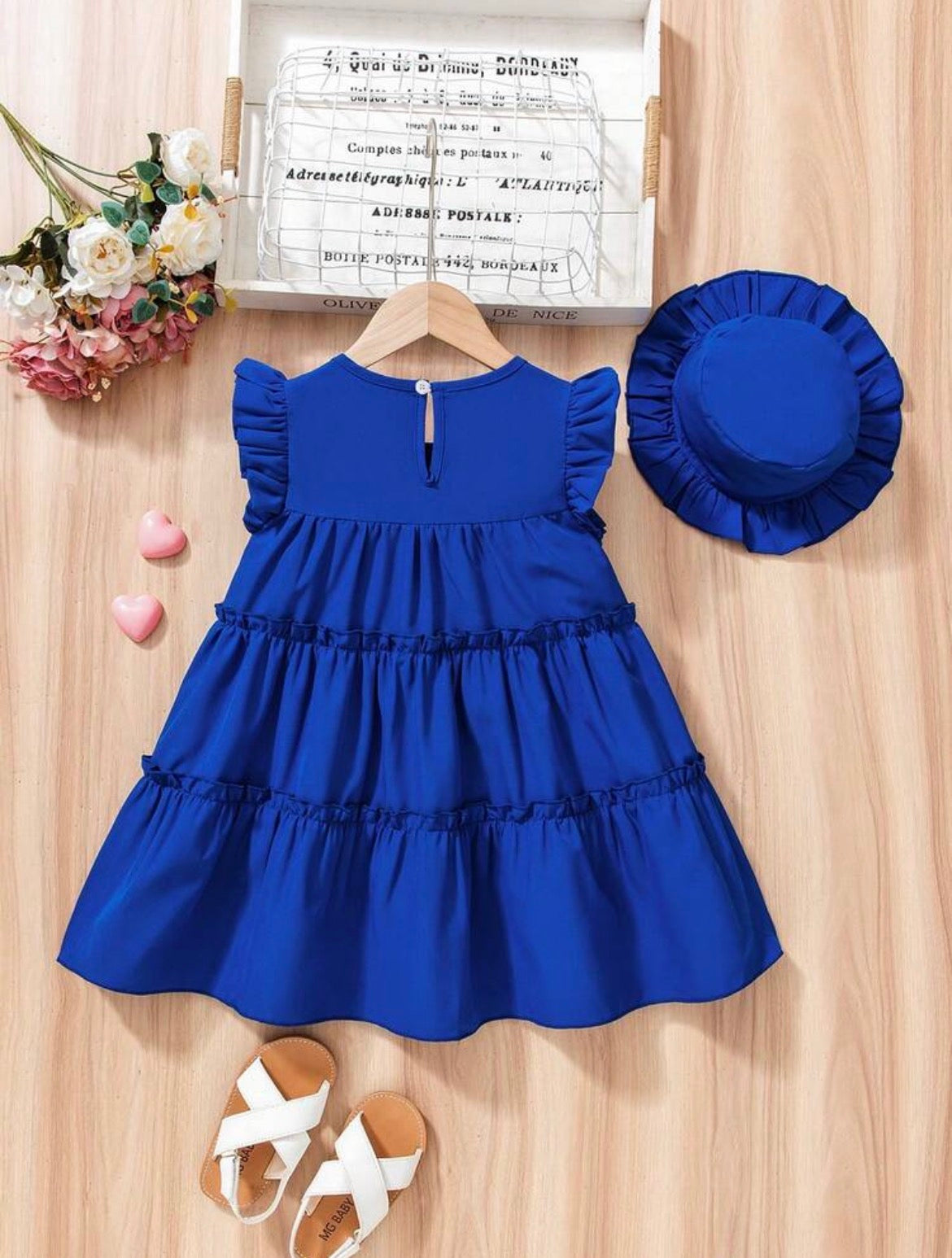 Solid Navy Blue Dress + Hat