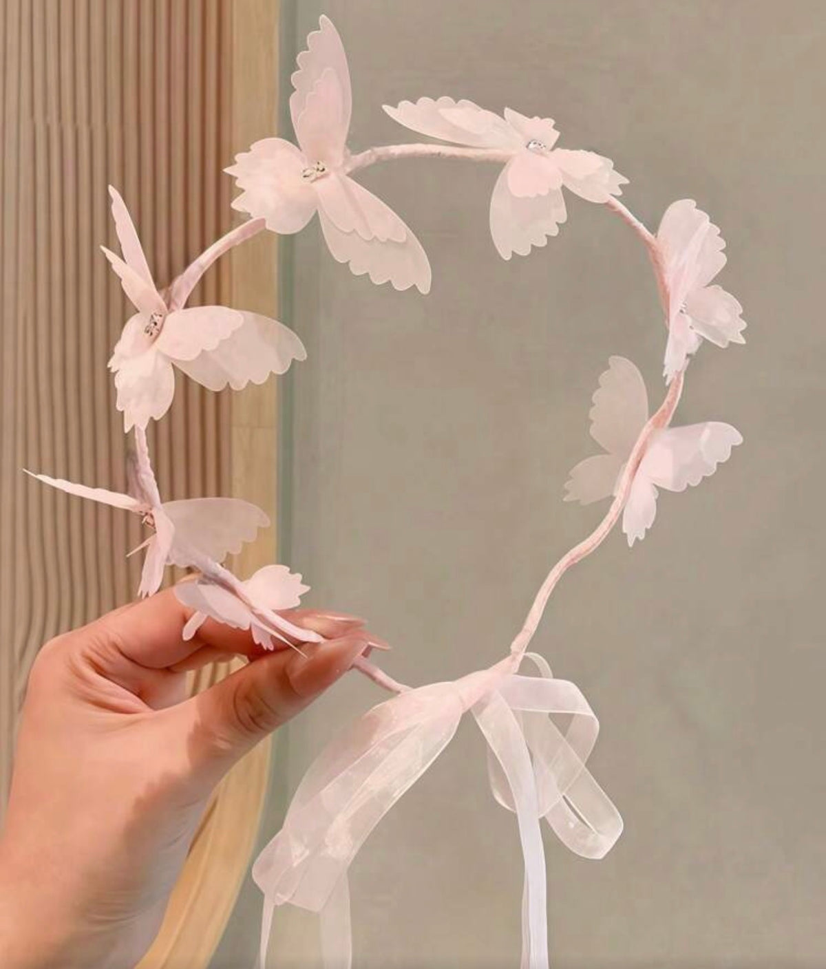 1pc Ethereal Sweet Fabric Mesh Butterfly Ribbon Headband