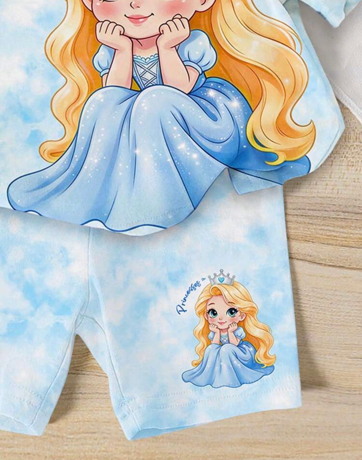 1 Set Baby Girl Casual Sweet Cartoon Print T-Shirt And Shorts