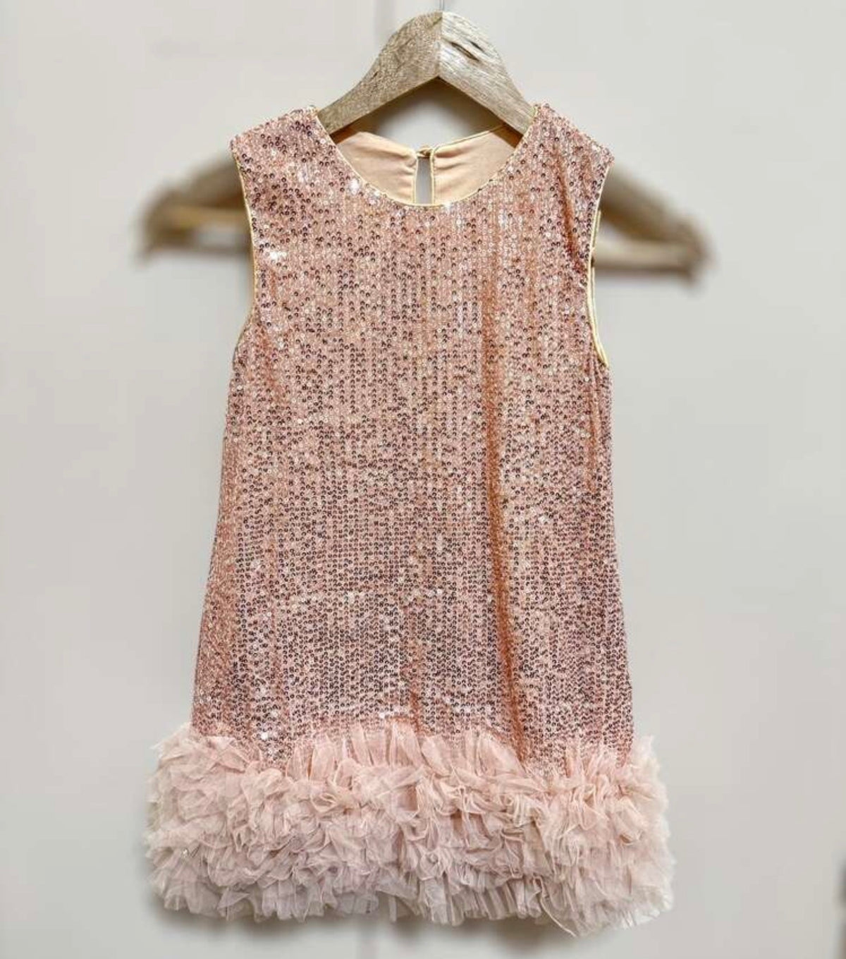 Contrast Sequin Mesh Hem Party Dress
