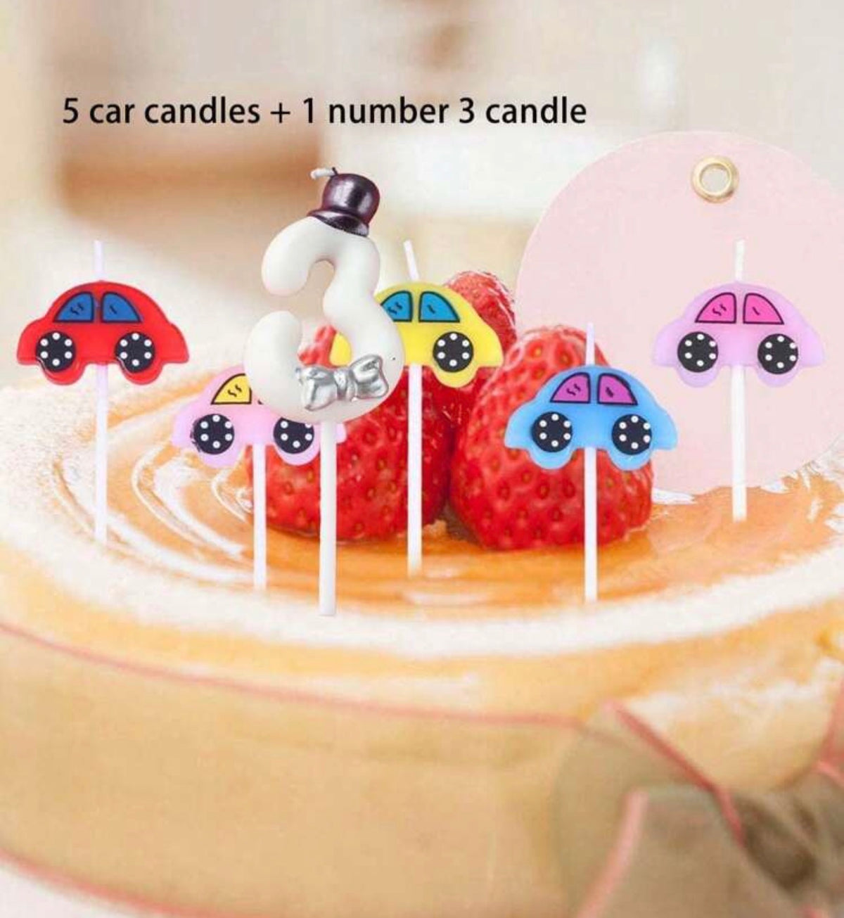 5pcs Car Shaped Birthday Candles, Suitable For Car Themed Birthday Party Decoration, Car Birthday Party Supplies