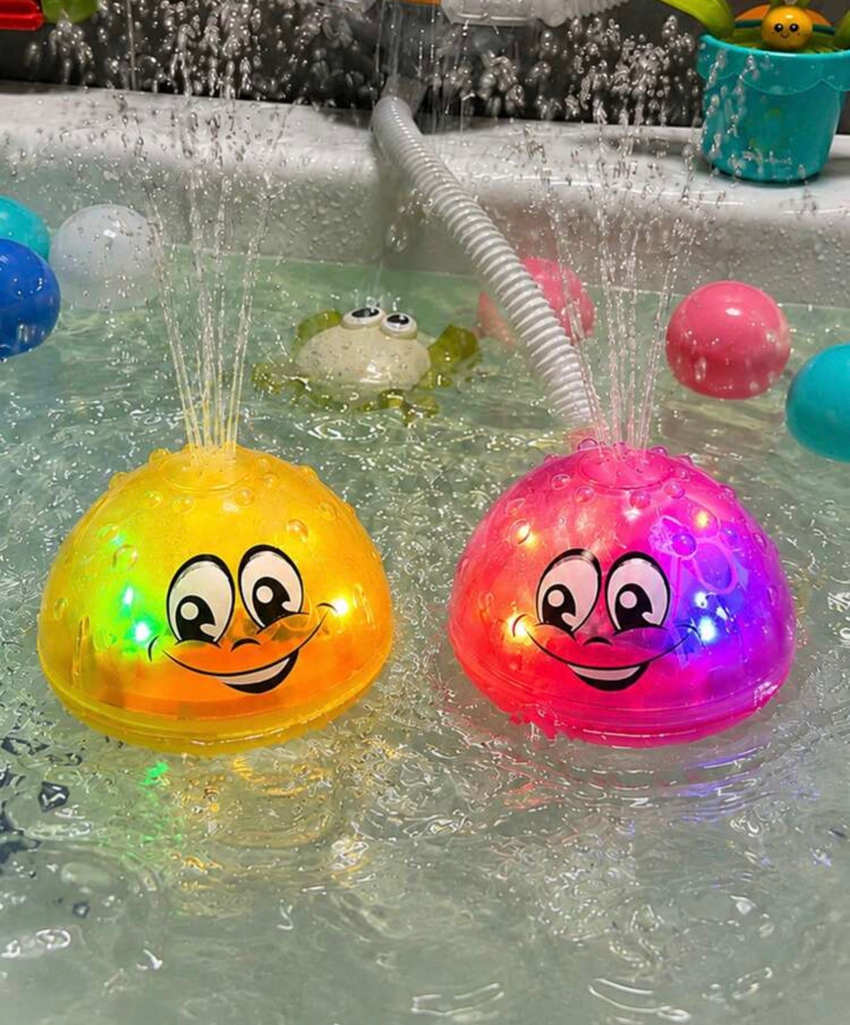 Bath Toy Ball Water Spray Light Rotating Shower Pool Toy Toddler LED Light