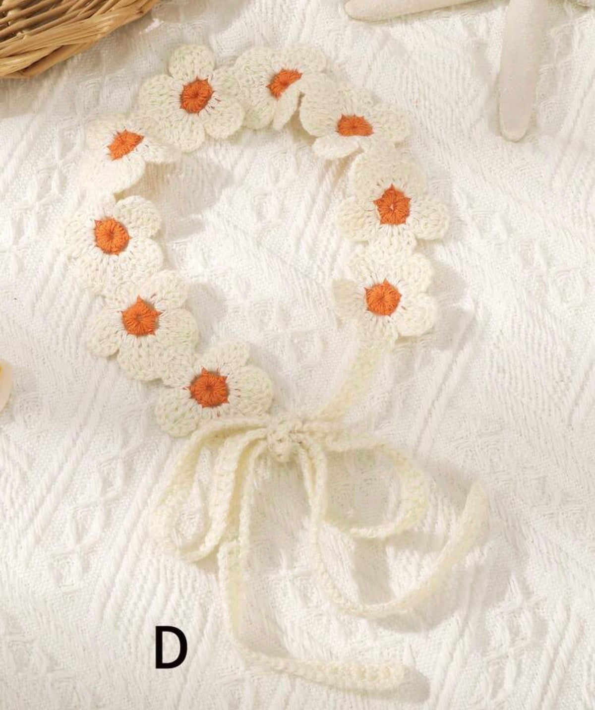 1pc Boho Style Hollow Knitted Sunflower Headband