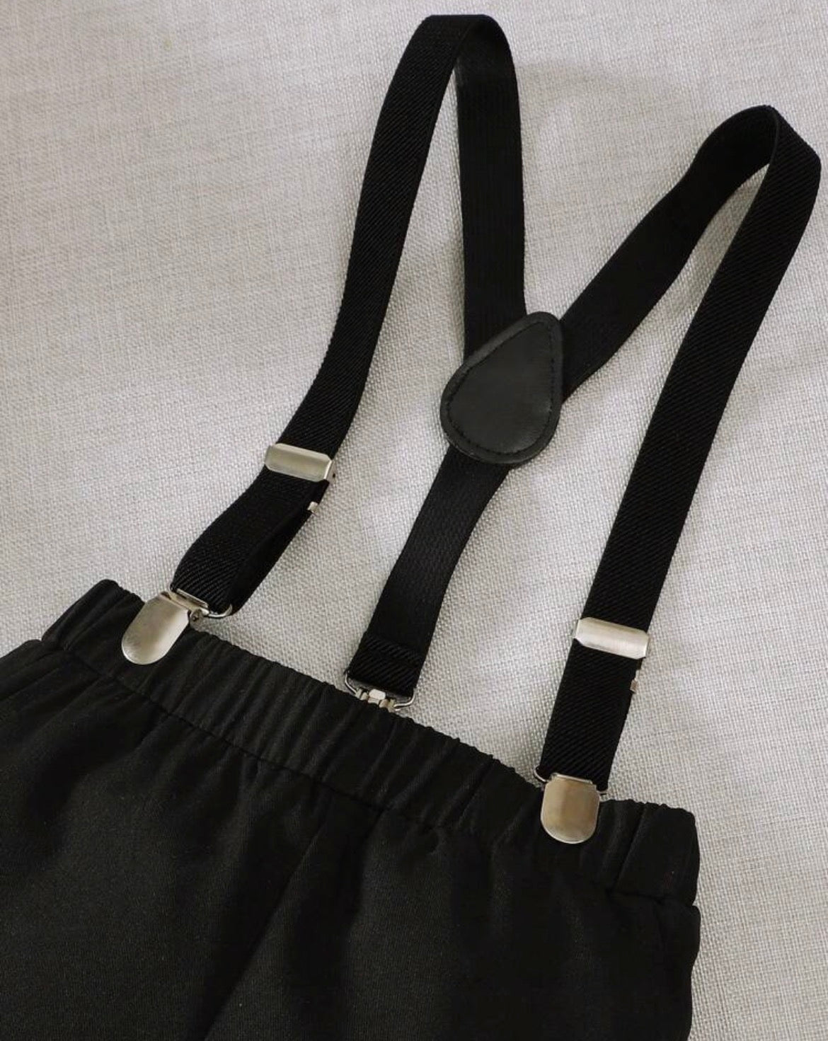 Casual Long Sleeve Shirt & Suspender Pants Set