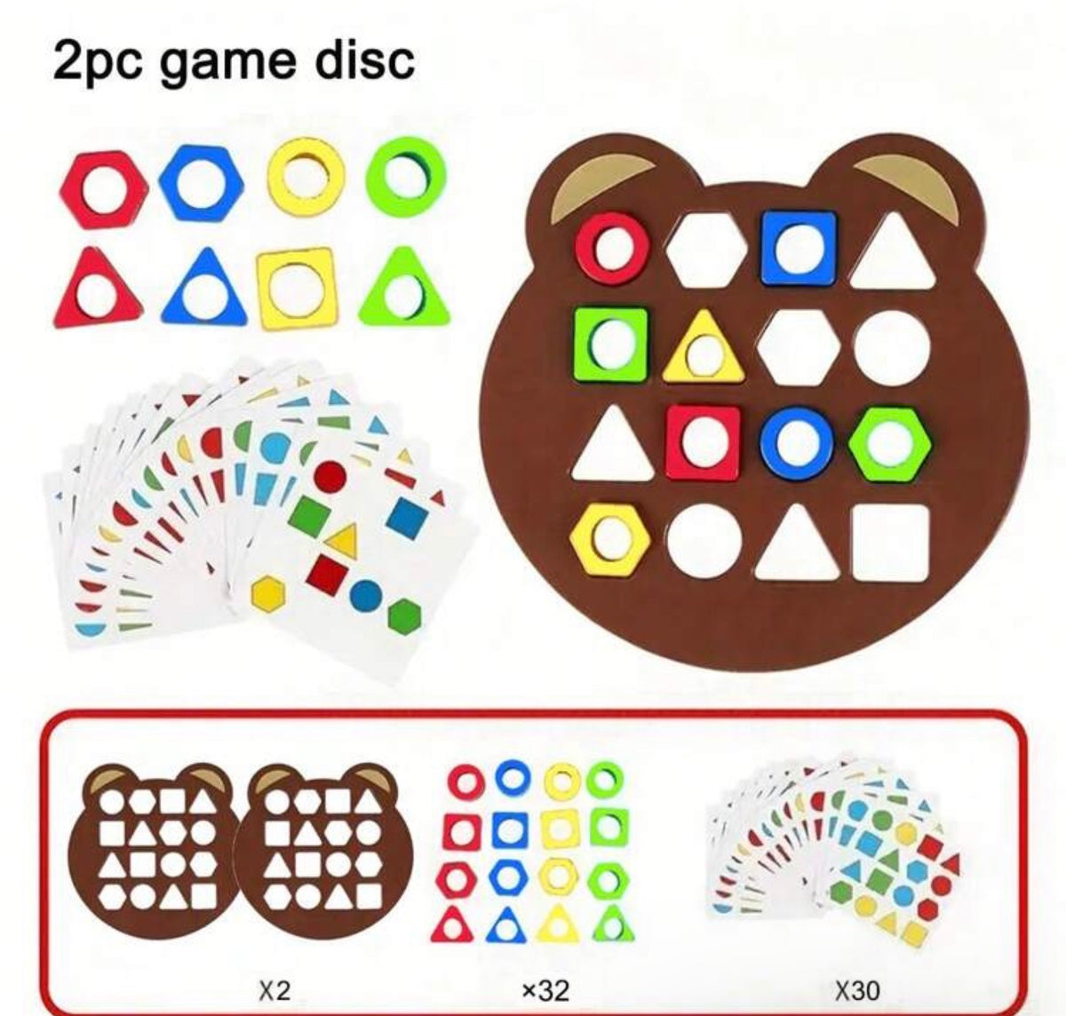 1pc Geometric Shapes Matching Pair Game