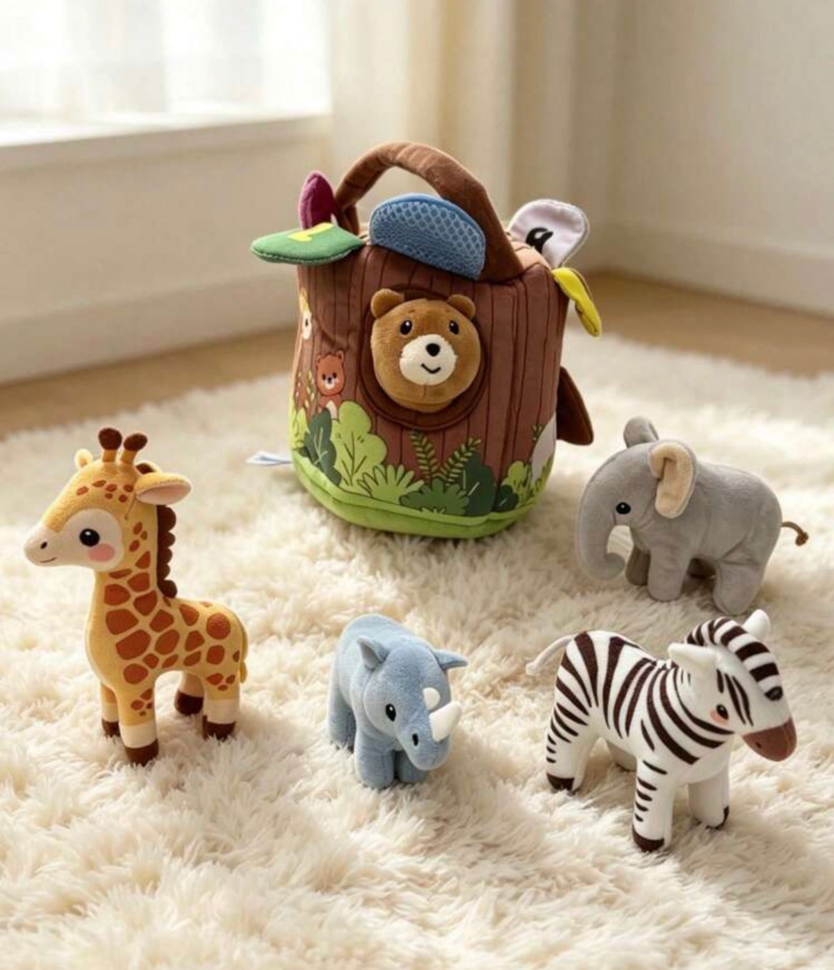 1pc Forest Tree Stump Plush Tree House
