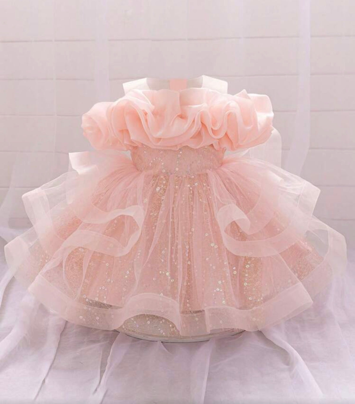 Sequin Tulle Glamorous Puffy Princess Dress Headband Not Included