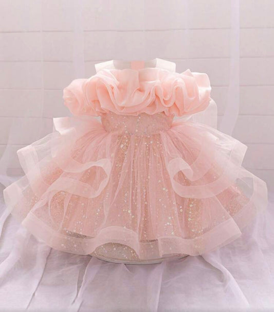 Sequin Tulle Glamorous Puffy Princess Dress Headband Not Included