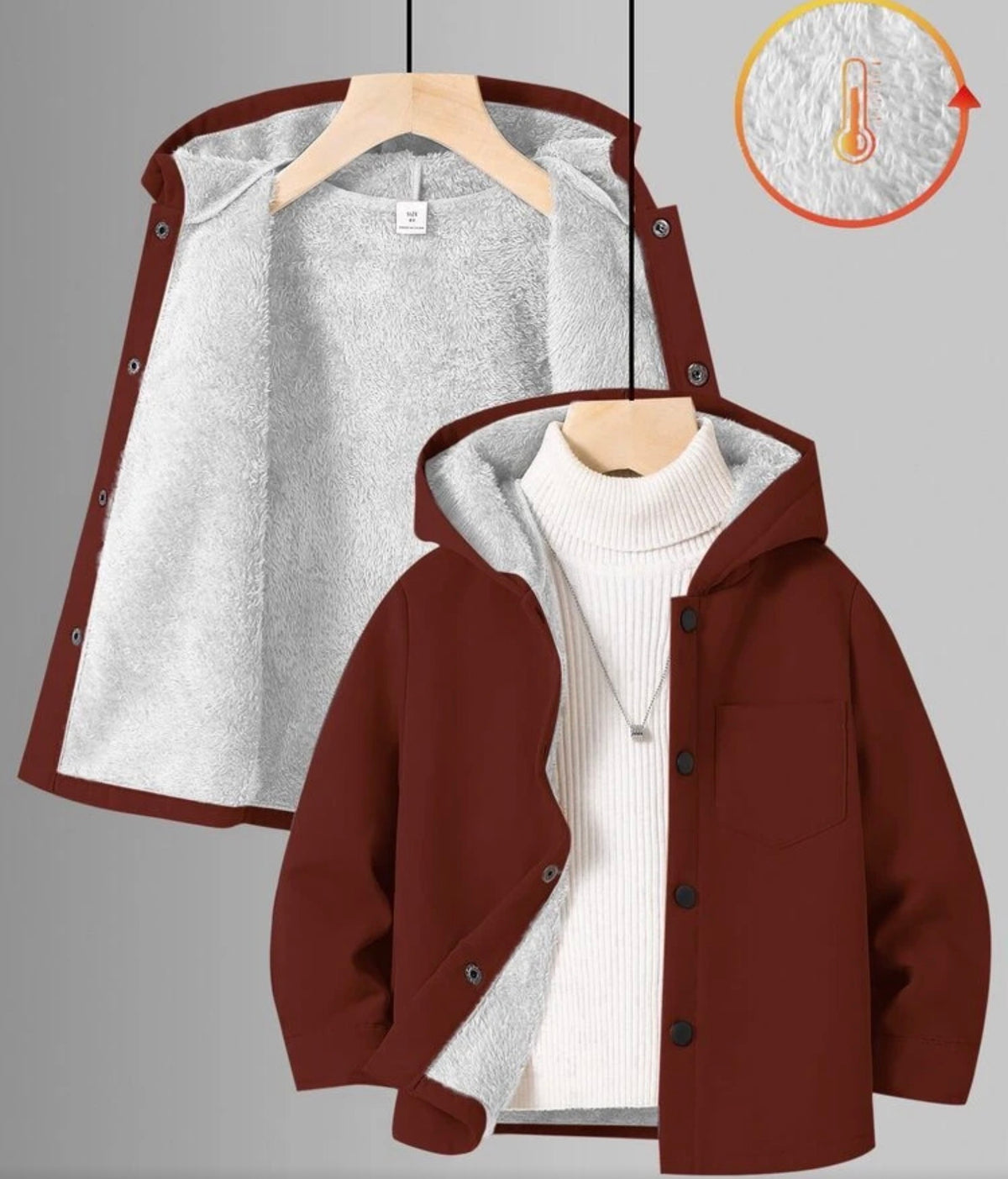 Versatile Comfortable Blue Open Front Long Sleeve Hooded Woven Jacket