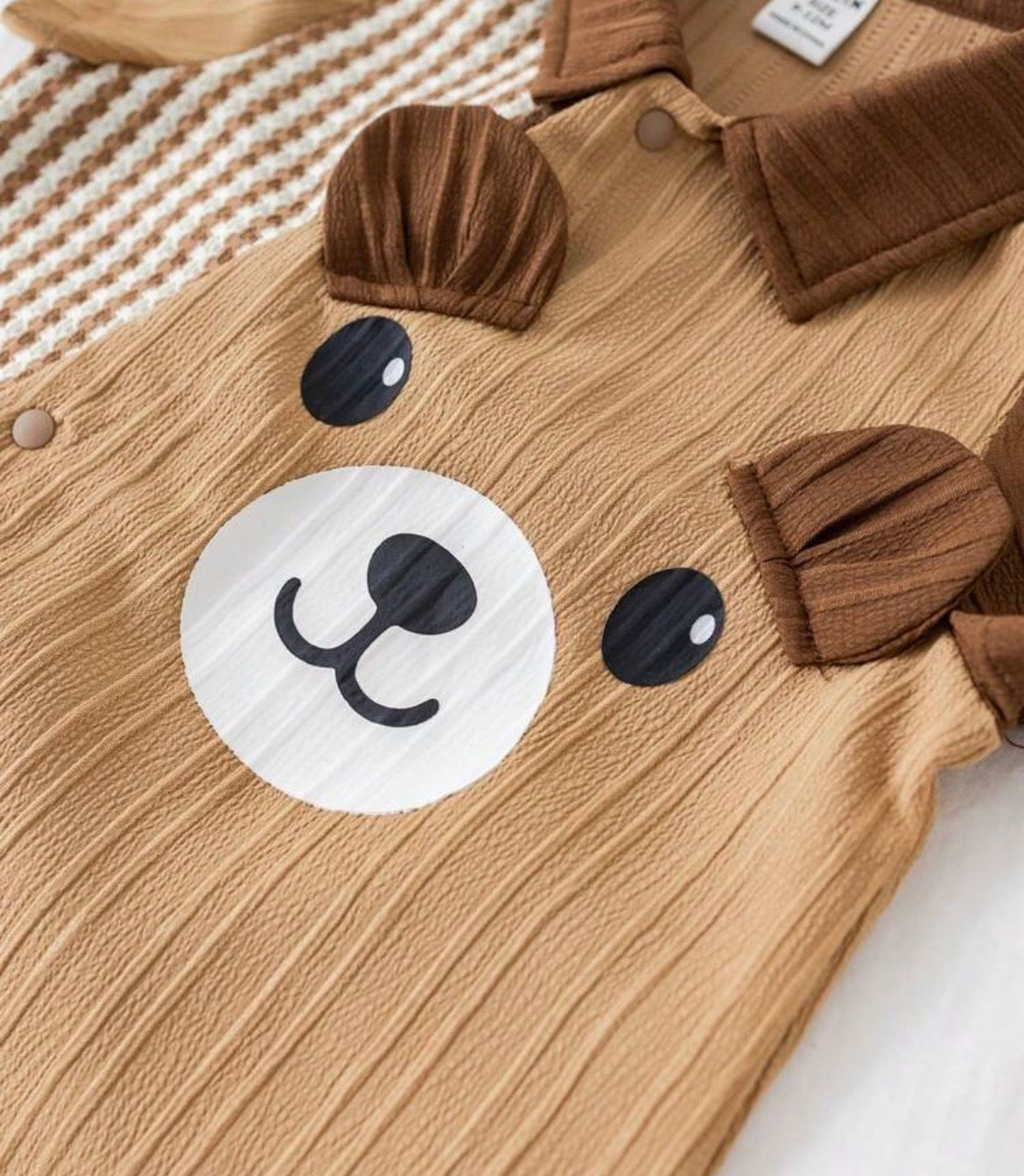 3D Bear Short Sleeve Romper