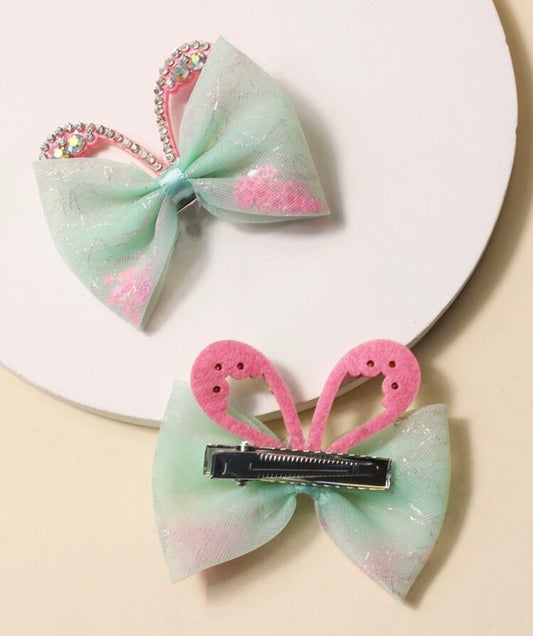 2pcs Girls Bow Hair Clips
