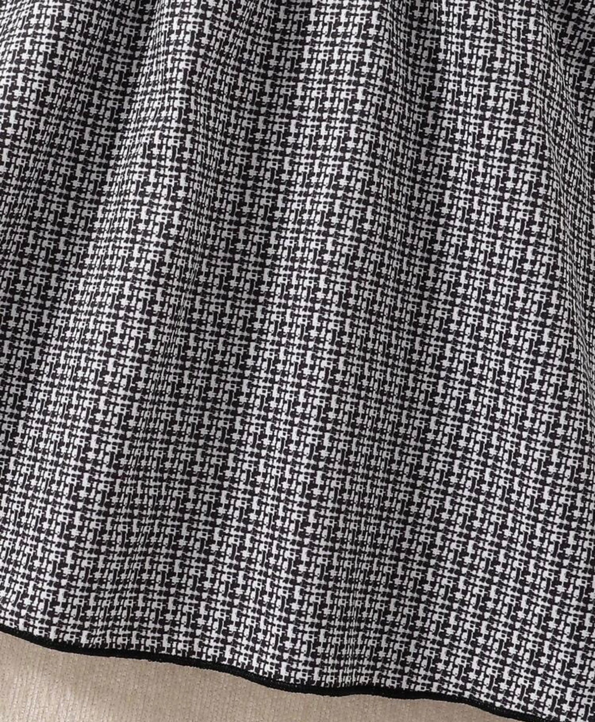 Black & White Plaid Main Color, Black Bow