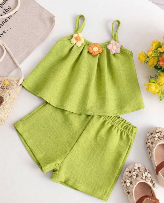 floral 3D Camisole Top and Shorts