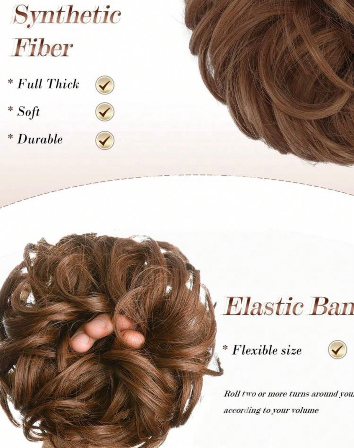 2pcs Synthetic Curly Hair Bun Pieces