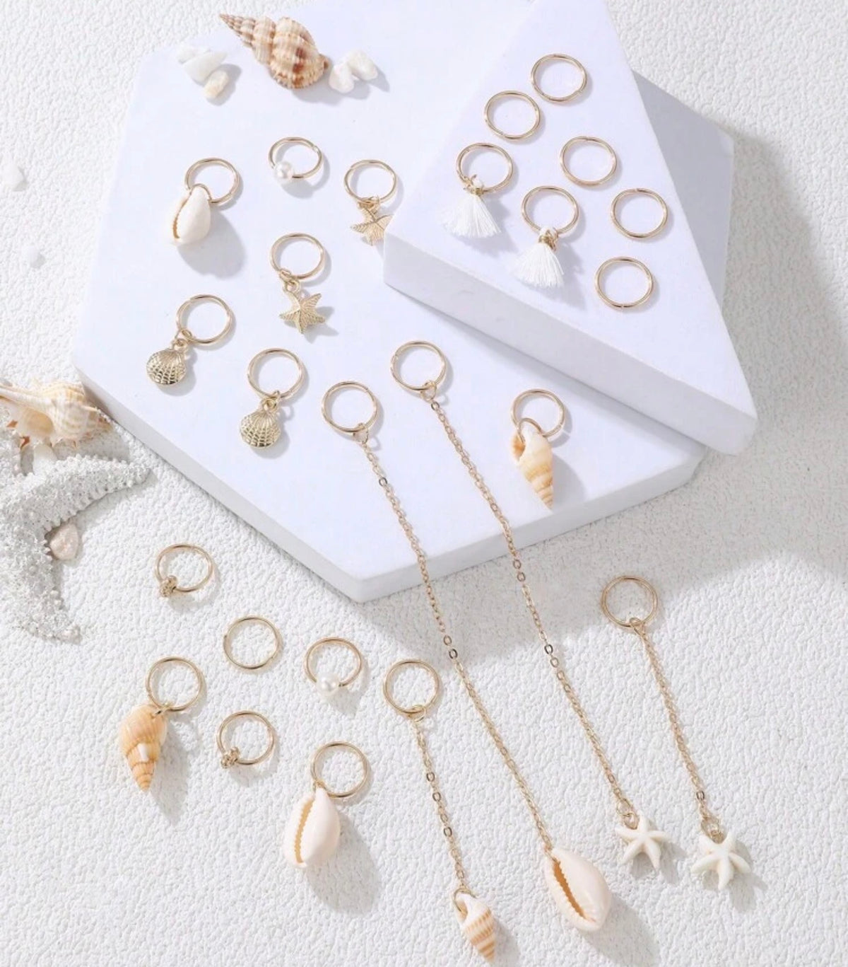 25pcs Western Cowboy Gold Braided Hair Rings With Moon, Star, Cactus, Horseshoe, Hat, Boot Charms, Bohemian Dreadlock Hair Accessories